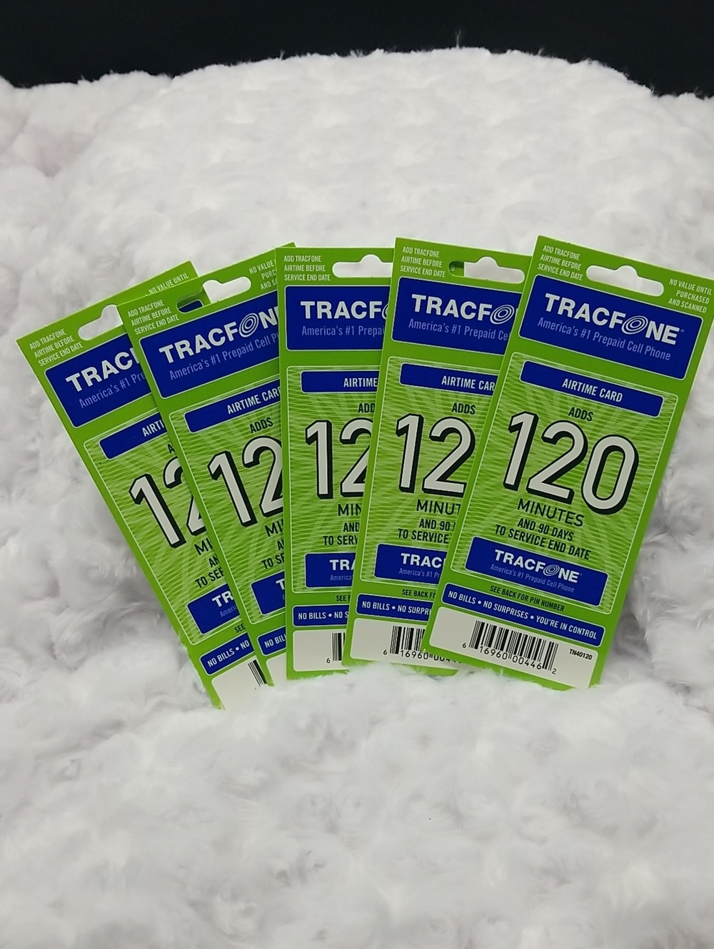 5 Brand New Tracfone 120 Minutes Prepaid Airtime Cards